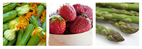 Verdura, frutta e fiori di maggio