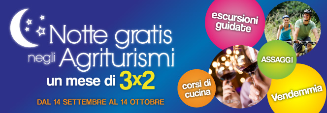 Conto alla rovescia per “NOTTE GRATIS NEGLI AGRITURISMI” La nuova iniziativa di Agriturismi.it