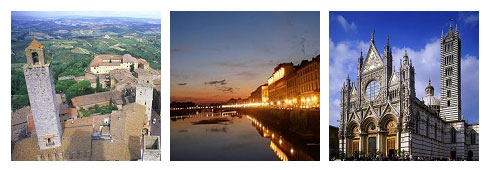 San Gimignano, Firenze e Siena