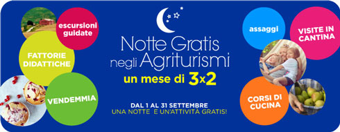 A settembre, tre notti al costo di due in trecento agriturismi italiani
